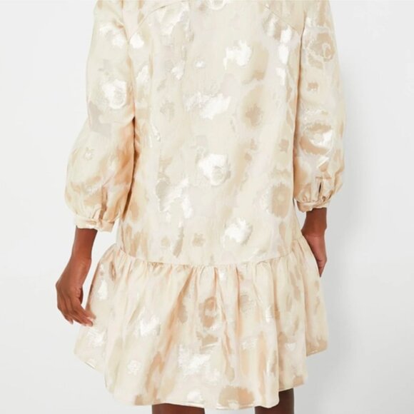 Gold & Ivory Tuckernuck Champagne Fil Coupe Palmerston Dress New With Tags XS - Picture 3 of 5